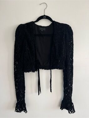 Majorelle Black Lace Cropped Bolero Jacket Sz XXS
